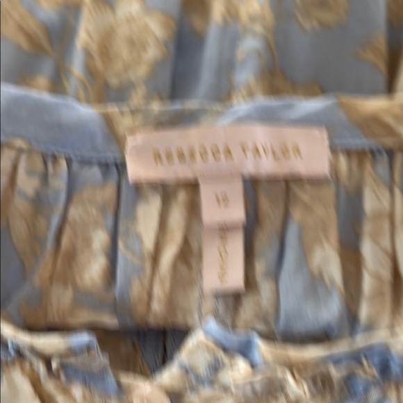 Rebecca Taylor Maxi Floral Print A-Line Scoop Neck Puff Short Sleeve Dress Sz L - Picture 13 of 15